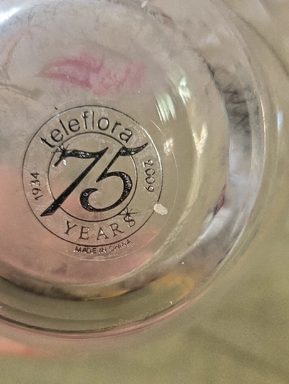 Clear Glass Vase with Pink Butterfly Accent - Decorative Home Vase